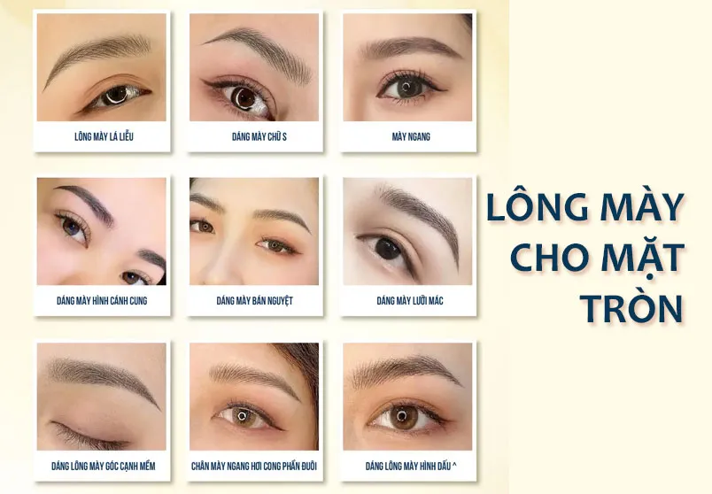 Top 10 dáng lông mày cho mặt tròn đẹp, nổi bật ngũ quan