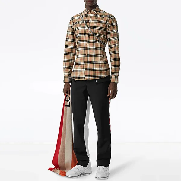 Áo Sơ Mi Nam Burberry Small Scale Check Stretch Cotton Shirt 8020966 Màu Nâu Nhạt Size XS - Thời trang - Vua Hàng Hiệu