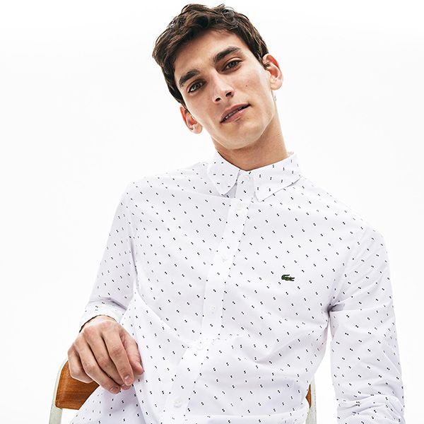 Áo Sơ Mi Dài Tay Nam Lacoste Men's Printed Cotton Poplin Shirt CH6904 522 Màu Trắng Size 41 - Thời trang - Vua Hàng Hiệu