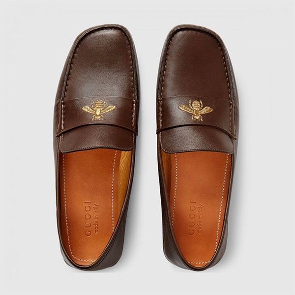 Giày Lười Nam Gucci 473769 Bee Loafers Màu Nâu Size 40.5 - Giày - Vua Hàng Hiệu