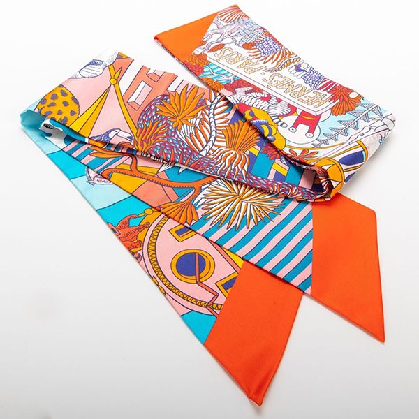 Khăn Hermès Maxi Twilly Tropical Plants Màu Cam - Thời trang - Vua Hàng Hiệu