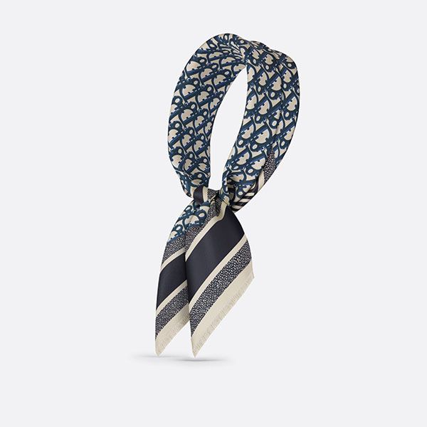 Khăn nữ Dior Designer Silk Scarves U0026 Mitzah For Màu Xanh Navy Phối Trắng - Thời trang - Vua Hàng Hiệu