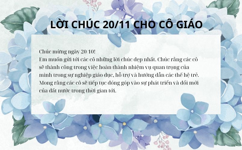 Tổng hợp những lời chúc 20/10 cho cô giáo ý nghĩa