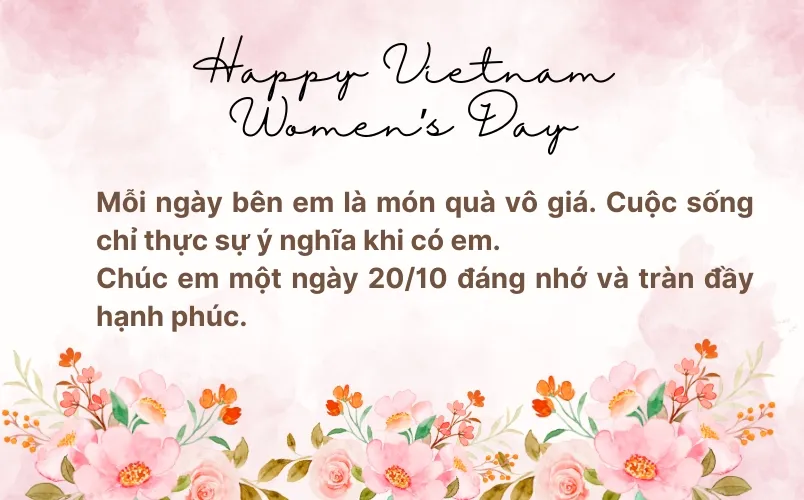 100+ lời chúc 20/10 hay và ý nghĩa dành tặng phái nữ