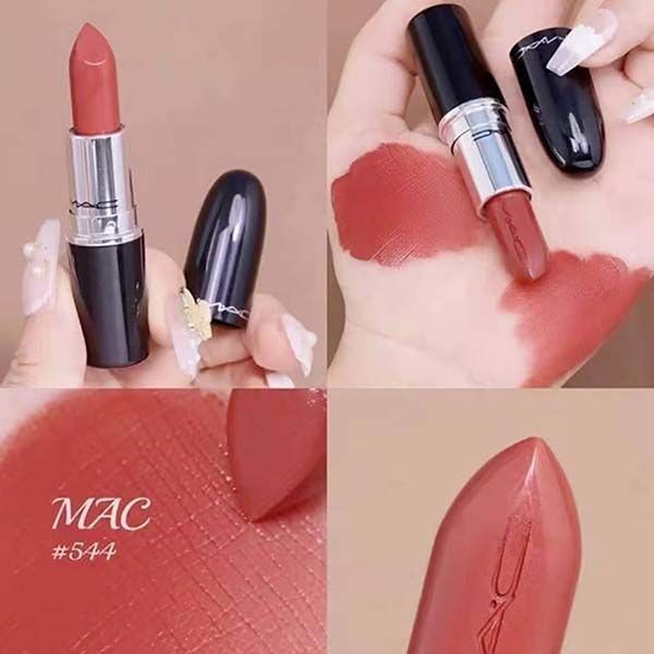 Son Mac Lustreglass Lipstick 544 Business Casual Màu Đỏ Hồng Đất - Son Môi - Vua Hàng Hiệu