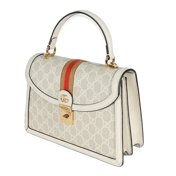 Túi Đeo Chéo Nữ Gucci Limited Edition Cream Ophidia GG Small Top Handle Màu Ghi Nhạt - Túi xách - Vua Hàng Hiệu