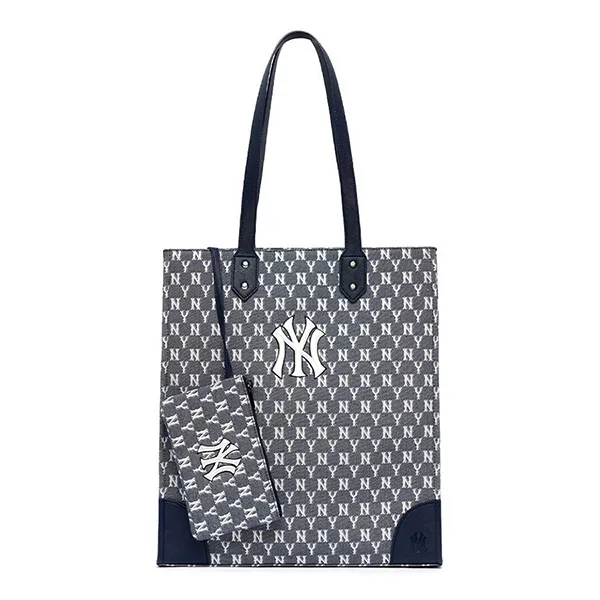 Túi Xách MLB Monogram Jacquard Shopper Bag New York Yankees 3AORL031N-50NYS Màu Xanh - Túi xách - Vua Hàng Hiệu