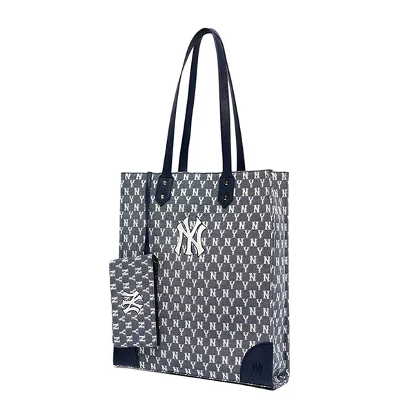 Túi Xách MLB Monogram Jacquard Shopper Bag New York Yankees 3AORL031N-50NYS Màu Xanh - Túi xách - Vua Hàng Hiệu