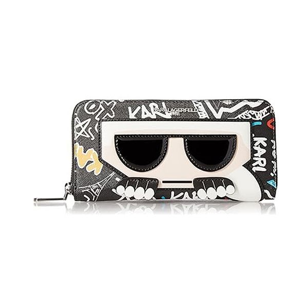 Ví Nữ Karl Lagerfeld Maybelle Continental Large Zip Around Wallet LH9QU5AV BKO Màu Đen Họa Tiết - Túi xách - Vua Hàng Hiệu