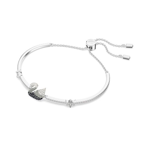 Vòng Đeo Tay Nữ Swarovski Iconic Swan Bracelet Swan, Black, Rhodium Plated 5614119 Màu Bạc - Trang sức - Vua Hàng Hiệu