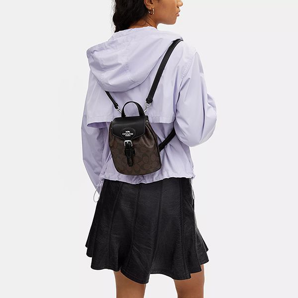 Balo Nữ Coach Amelia Convertible Backpack In Signature Canvas CL458 Màu Nâu Đen - Túi xách - Vua Hàng Hiệu