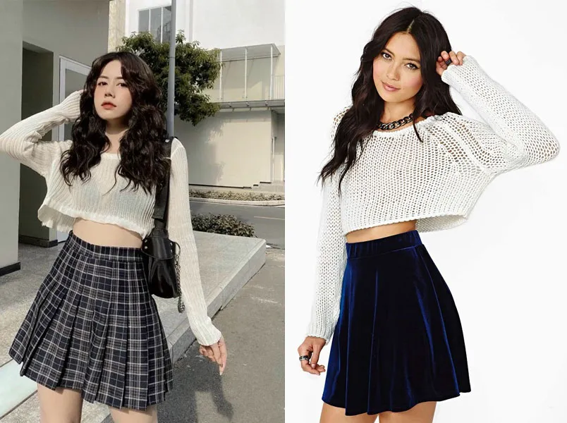 Cách phối đồ với áo croptop tay dài đẹp, trẻ trung cho nàng