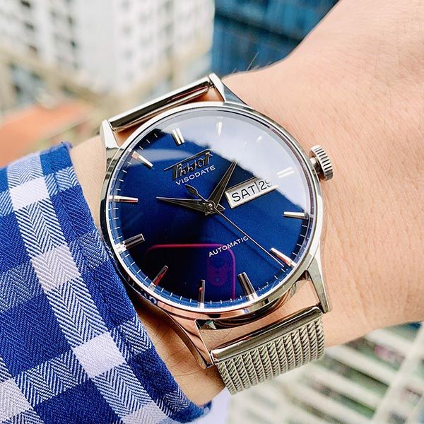 Đồng Hồ Nam Tissot Heritage Visodate T019.430.11.041.00 Màu Xanh Bạc - Đồng hồ - Vua Hàng Hiệu