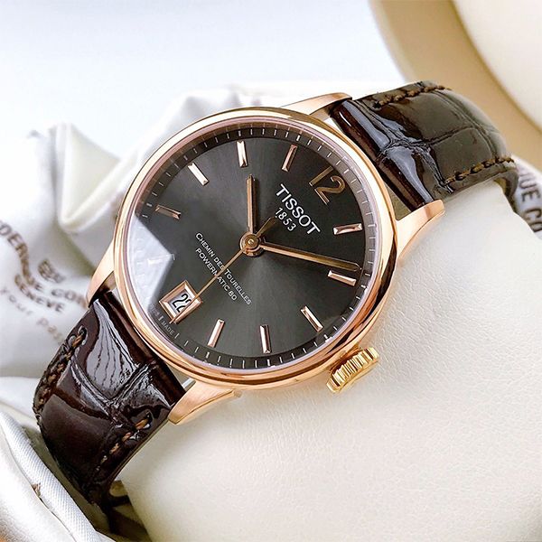 Đồng Hồ Nữ Tissot Chemin Des Tourelles Powermatic 80 T099.207.36.447.00 Màu Nâu Vàng Hồng - Đồng hồ - Vua Hàng Hiệu