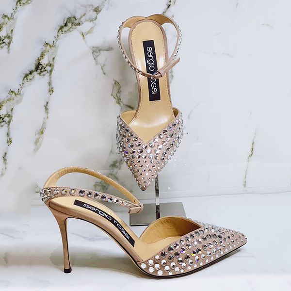 Giày Cao Gót Nữ Sergio Rossi Đính Đá Màu Hồng Size 35.5 - Giày - Vua Hàng Hiệu