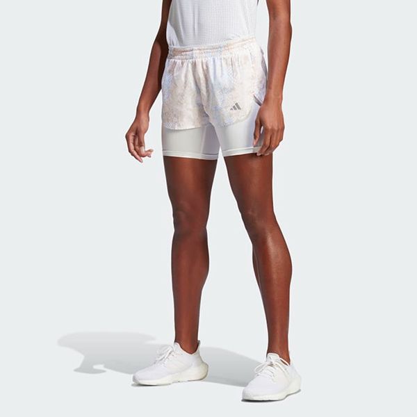 Quần Short Nữ Adidas 2 In 1 Run Fast HS8614 Màu Trắng Họa Tiết Size 2XS - Thời trang - Vua Hàng Hiệu