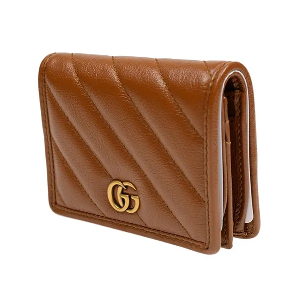 Ví Nữ Gucci Wallets GG Marmont 466492 0OLFT 2535 Card Holder Màu Nâu - Túi xách - Vua Hàng Hiệu