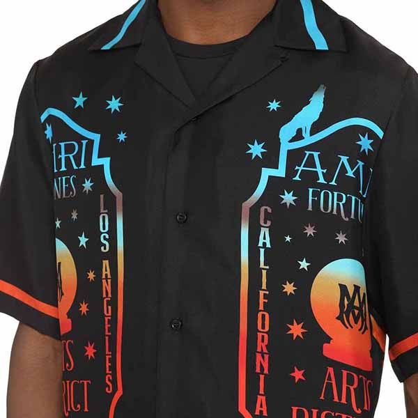 Áo Sơ Mi Nam Amiri Printed Short Sleeved Shirt Màu Đen Hoạ Tiết - Thời trang - Vua Hàng Hiệu