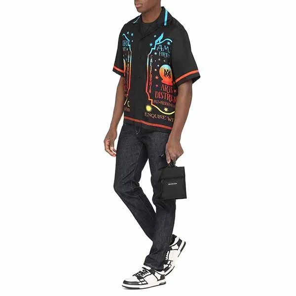 Áo Sơ Mi Nam Amiri Printed Short Sleeved Shirt Màu Đen Hoạ Tiết - Thời trang - Vua Hàng Hiệu