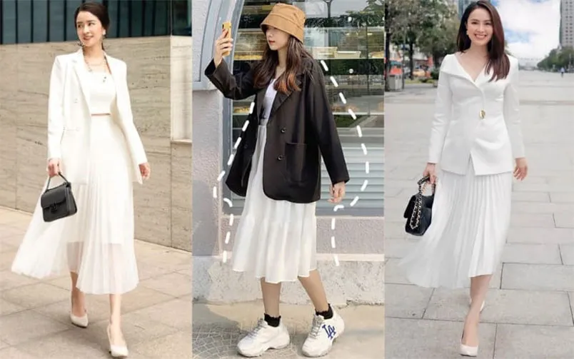 Chân váy trắng mặc với áo màu gì? 15 cách phối đồ vô cùng đẹp