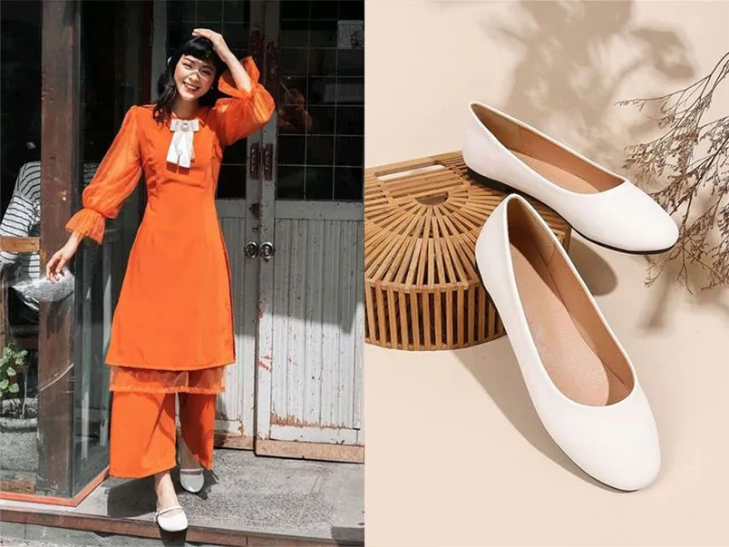 Những kiểu giày phối với áo dài đẹp, tôn dáng cho nàng
