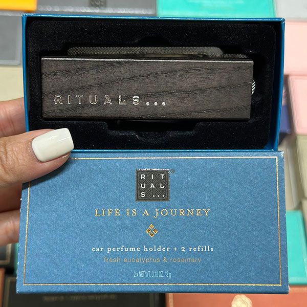 Nước Hoa Ô tô Rituals Life Is A Journey Car Perfume Holder + 2 Refills Fresh Eucalyptus & Rosemary 2 x 3g - Nước hoa - Vua Hàng Hiệu