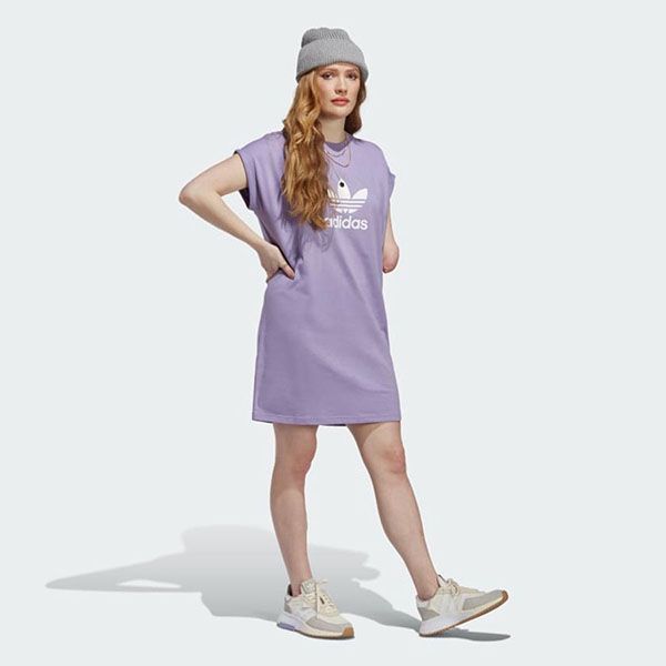 Váy Suông Nữ Adidas Adicolor Classics Trefoil Tee Dress IC5482 Màu Tím Size M - Thời trang - Vua Hàng Hiệu