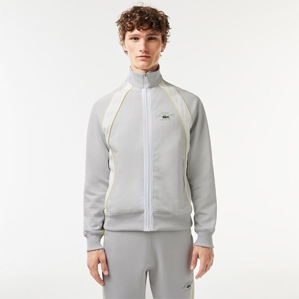 Áo Khoác Nỉ Lacoste Zip-Up Sweatshirt SH5996 VI8 Màu Xám Size 4 - Thời trang - Vua Hàng Hiệu