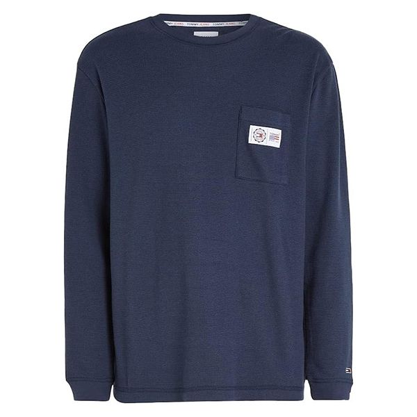 Áo Nỉ Sweater Nam Tommy Hilfiger Men's Long-Sleeved Shirt DM0DM15777_BLU_C87 Màu Xanh Navy Size S - Thời trang - Vua Hàng Hiệu