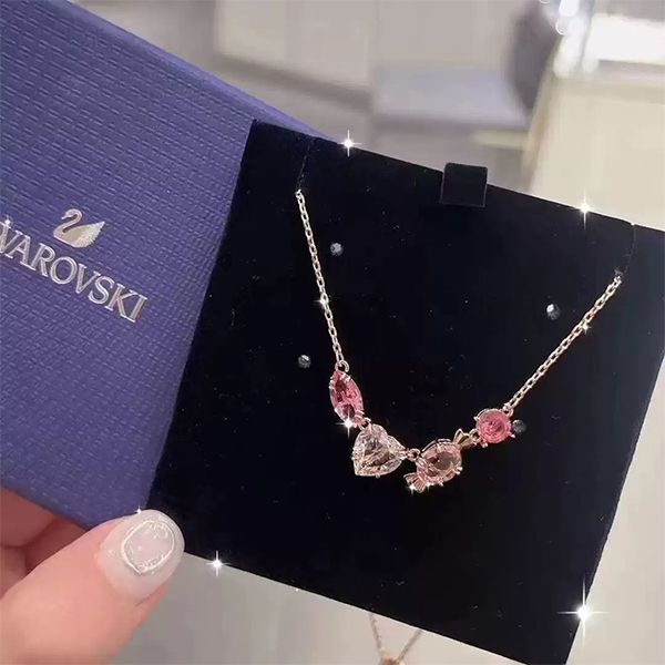 Dây Chuyền Nữ Swarovski Gema 520 Candy Love Crystal Necklace 5630876 Màu Vàng Hồng - Trang sức - Vua Hàng Hiệu