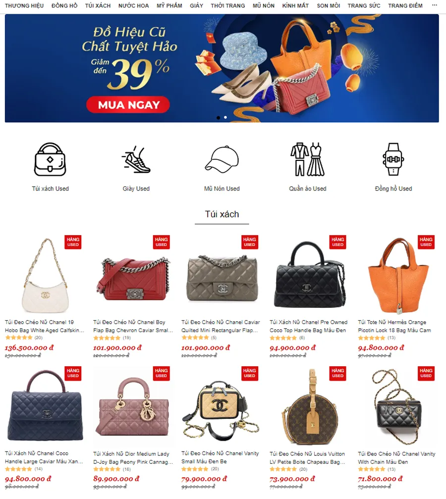 Top 7 địa chỉ mua túi xách hàng hiệu cũ chính hãng uy tín