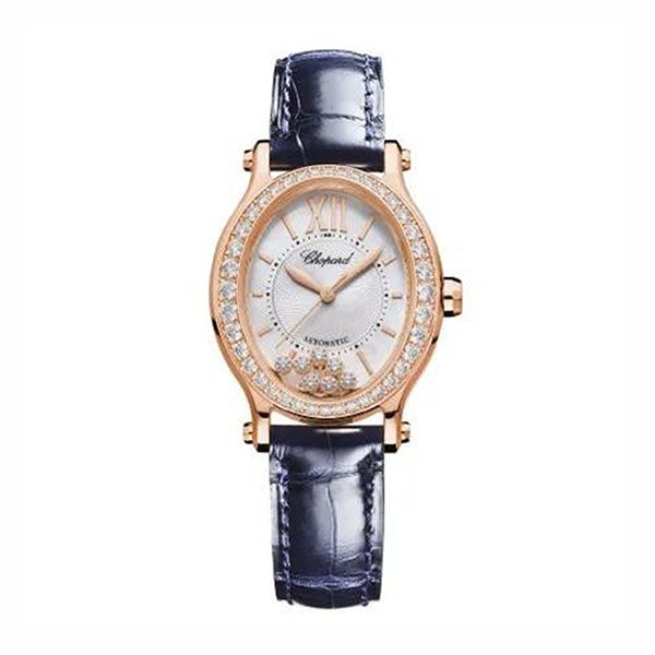 Đồng Hồ Nữ Chopard Happy Sport 275362-5002 Oval 18K Diamonds Màu Đen / Vàng Hồng - Đồng hồ - Vua Hàng Hiệu