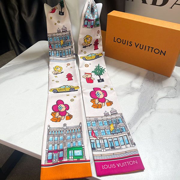 Khăn Nữ Louis Vuitton LV Bandeau Vivienne New York City Scarf Monogram M77931 Màu Hồng - Thời trang - Vua Hàng Hiệu