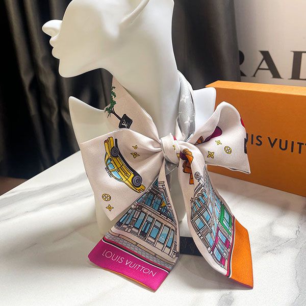 Khăn Nữ Louis Vuitton LV Bandeau Vivienne New York City Scarf Monogram M77931 Màu Hồng - Thời trang - Vua Hàng Hiệu