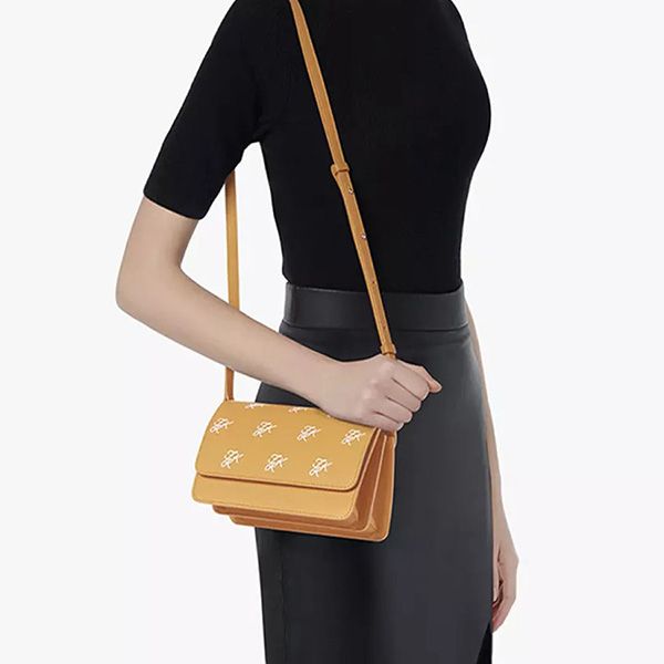 Túi Đeo Chéo Nữ Find Kapoor Accordion Bag 18 Pattern Solid Set FB20ATSL2MT Màu Vàng Mù Tạt - Túi xách - Vua Hàng Hiệu
