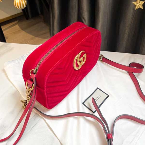Túi Đeo Chéo Nữ Gucci GG Marmont Shoulder Bag Red Màu Đỏ - Túi xách - Vua Hàng Hiệu