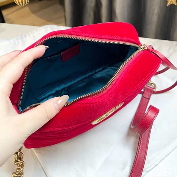 Túi Đeo Chéo Nữ Gucci GG Marmont Shoulder Bag Red Màu Đỏ - Túi xách - Vua Hàng Hiệu