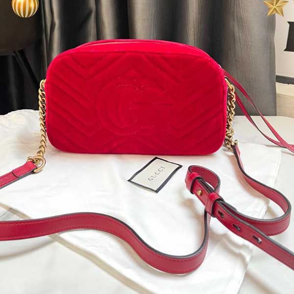 Túi Đeo Chéo Nữ Gucci GG Marmont Shoulder Bag Red Màu Đỏ - Túi xách - Vua Hàng Hiệu