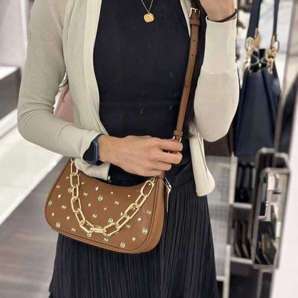 Túi Đeo Chéo Nữ Michael Kors Mk Cora Women's Shoulder Bag Màu Nâu - Túi xách - Vua Hàng Hiệu