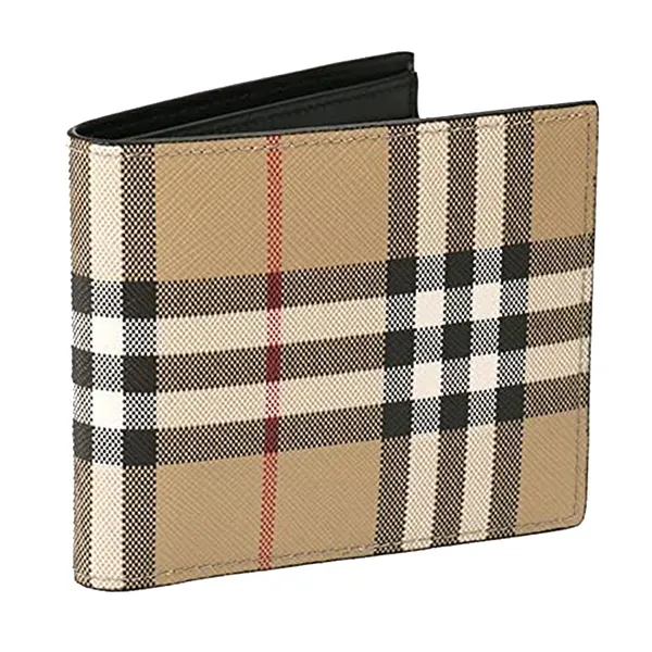 Ví Nam Burberry Bifold Wallet Màu Be Kẻ - Túi xách - Vua Hàng Hiệu