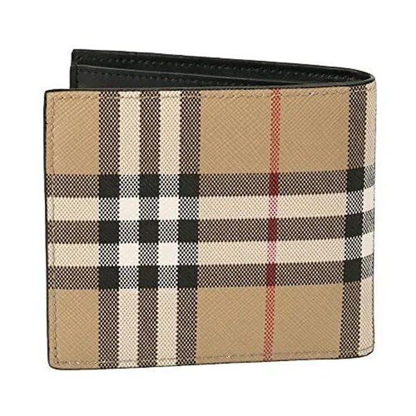 Ví Nam Burberry Bifold Wallet Màu Be Kẻ - Túi xách - Vua Hàng Hiệu