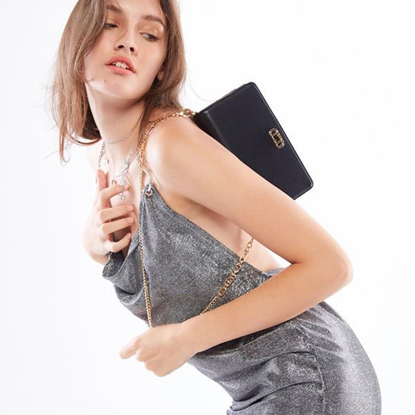 Ví Nữ Lyn Lynne Wallets On Chain LL24CWF002 Màu Đen - Túi xách - Vua Hàng Hiệu