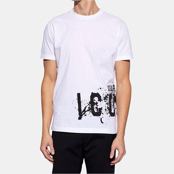Áo Phông Nam Dsquared2 ICON Printed S79GC0086 Tshrit Màu Trắng Size XL - Thời trang - Vua Hàng Hiệu