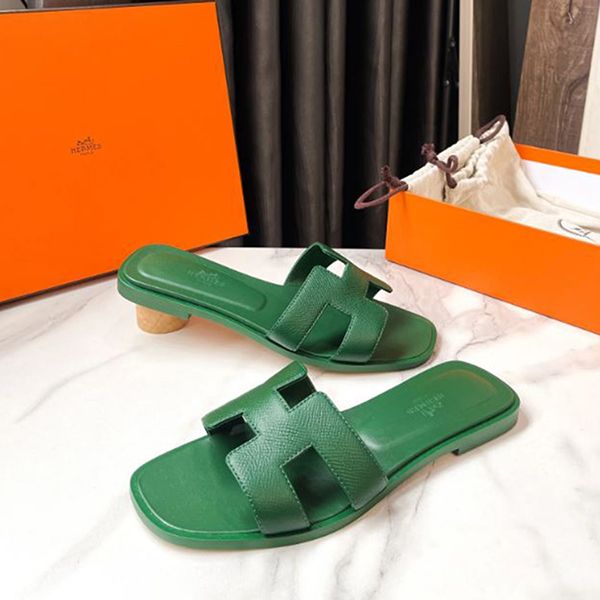 Dép Nữ Hermès Women's Oran Sandals Leather Màu Xanh Lá Size 36 - Dép - Vua Hàng Hiệu