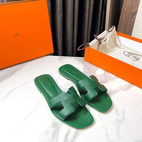 Dép Nữ Hermès Women's Oran Sandals Leather Màu Xanh Lá Size 36 - Dép - Vua Hàng Hiệu