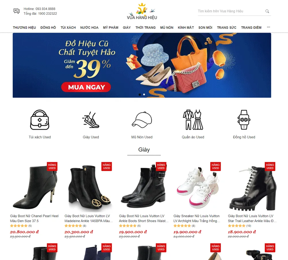 Top 5 địa chỉ bán giày dép hàng hiệu đã qua sử dụng có độ mới cao