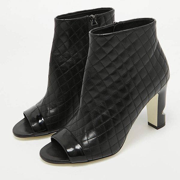 Giày Boot Nữ Chanel Leather Open Toe Màu Đen Size 36.5 - Giày - Vua Hàng Hiệu