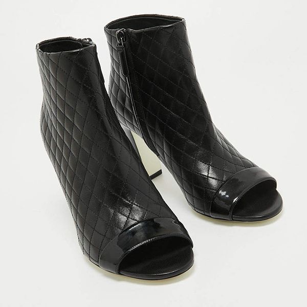 Giày Boot Nữ Chanel Leather Open Toe Màu Đen Size 36.5 - Giày - Vua Hàng Hiệu