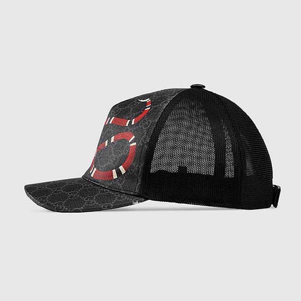 Mũ Gucci Kingsnake Print GG Supreme Baseball Black Màu Đen Size M - Mũ nón - Vua Hàng Hiệu