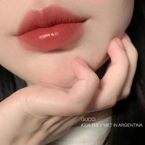 Son Gucci 208 They Met In Argentina Màu Cam Đất 1g - Son Môi - Vua Hàng Hiệu